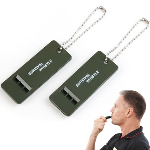 120 dB Emergency Whistles for Teachers, Flat Self Defense Safety Whistle Keychain for Women Outdoor Hiking Dog Signal