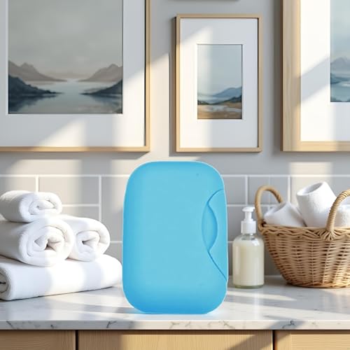 Blue Travel Soap Storage Box - Portable Bathroom Organizer for Camping & Hotel