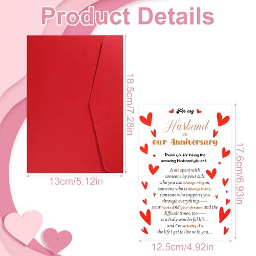 Romantic Anniversary Card for Husband with Red Envelope