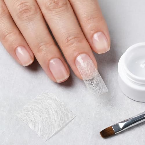 Hzopcw 20pcs Silk Nail Wrap Kit for Broken Nail Repair and Extension