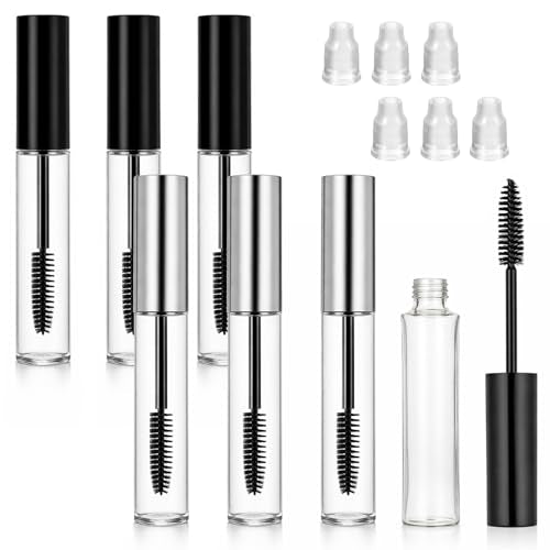 Eldraqth 6-Pack Empty Mascara Tubes with Wands 10ml Refillable Containers