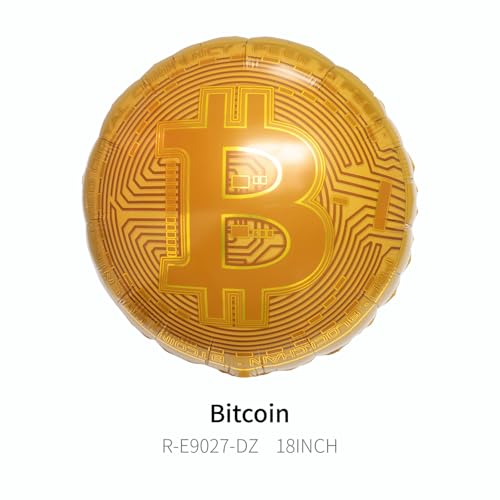 Gold Bitcoin Balloons - 6pcs 18inch Foil Party Decorations