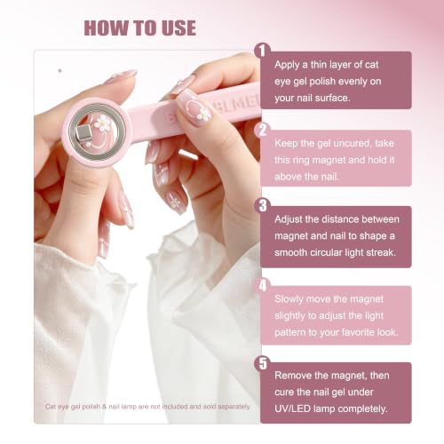 BOLOBLMEE Ring-Shaped Cat Eye Magnet for Nails - Hollow Circular Nail Art Tool