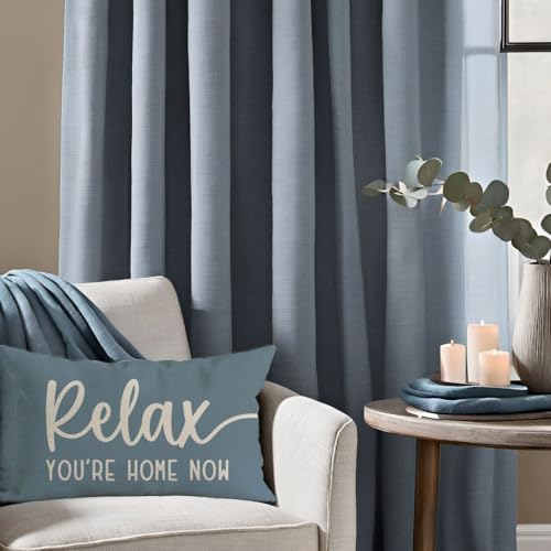 PANDICORN Decorative Throw Pillow Covers 12x20 Inch Set of 2 - Dusty Blue