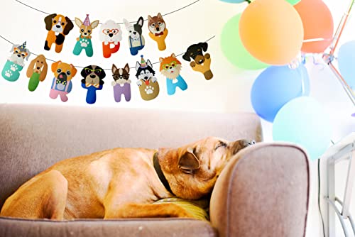 Happy Birthday Dog Letter Banner - Cute Puppy Party Decoration