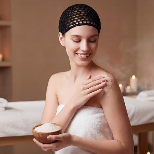 3 Pcs Crochet Hair Nets for Sleeping Breathable Knit Sleep Bonnets