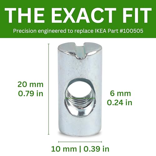 IKEA Replacement Cross Dowel Barrel Nut Sleeve - Pack of 8
