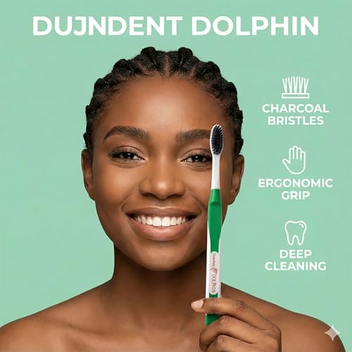 DUJINDENT Charcoal Infused Extra Soft Toothbrush with Ultra Fine Bristles