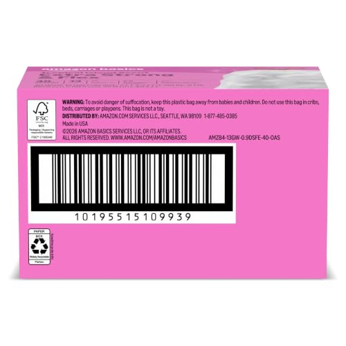 Amazon Basics 13-Gallon Tall Kitchen Trash Bags, Tropical Scent, 40 Count