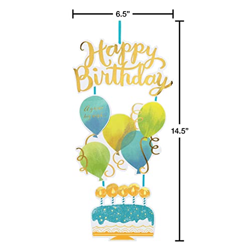American Greetings Hanging Birthday Card with Metallic Details