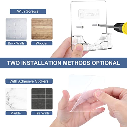 Shower Curtain Rod Holder Wall Mount - 304 Stainless Steel Brackets
