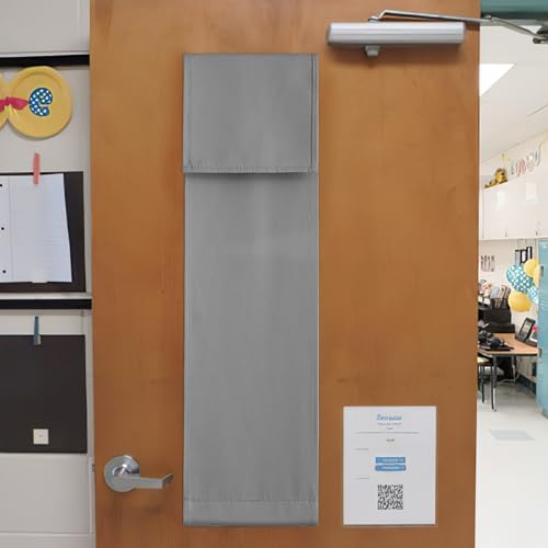 NICETOWN Silver Grey Blackout Window Cover for Classroom & Home | 8" W x 36" L