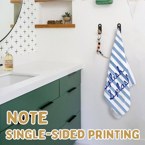 Coastal Bathroom Hand Towels - 16x24 Inch Waffle Weave, Set of 9