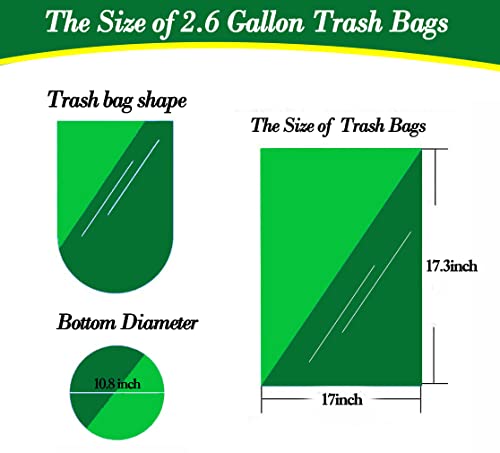 Hommaly 2 Gallon Small Clear Trash Bags, 200 Count Bathroom Bin Liners
