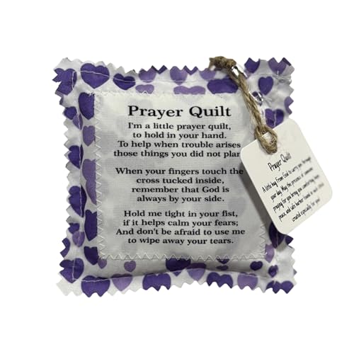 Mini Prayer Quilt with Hidden Cross - Pocket Sized Christian Comfort Gift