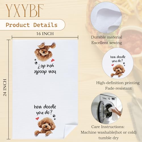 Dog-04 Funny Doodle Hand Kitchen Towel 16x24 Inches, Dog Mom Dad Gift