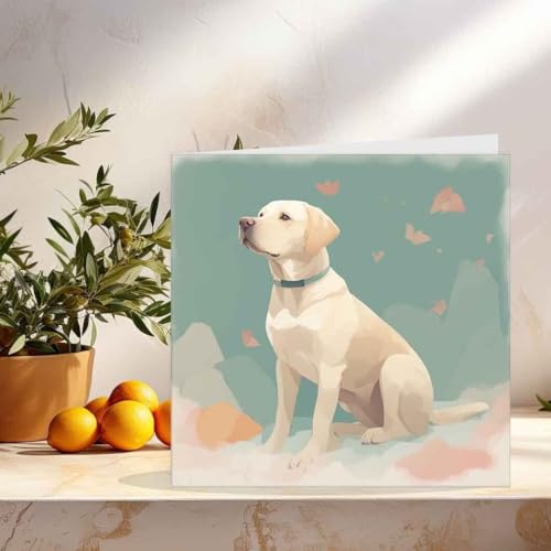 Labrador Birthday Greeting Card - 145mm Square by Purple Fox
