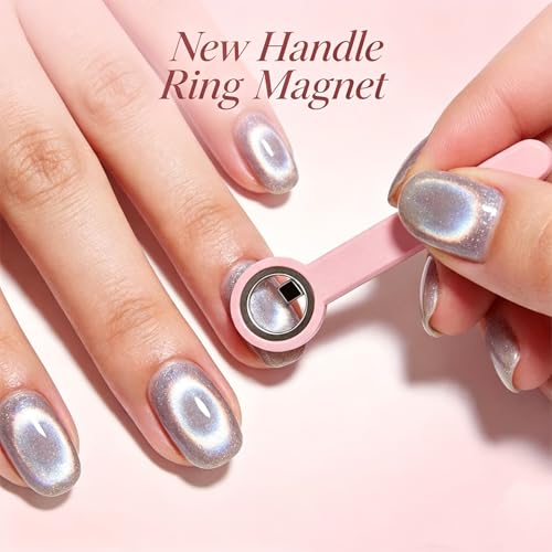 Cat Eye Nail Magnet Ring Set - 2PCS Hollow Circle Manicure Tools