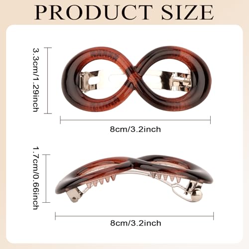 GAFATORY 4Pcs French Hair Barrettes Vintage Spring Clips for Thick Hair