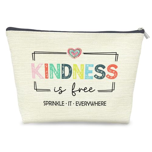 Inspirational Mental Health Makeup Bag Linen Travel Pouch