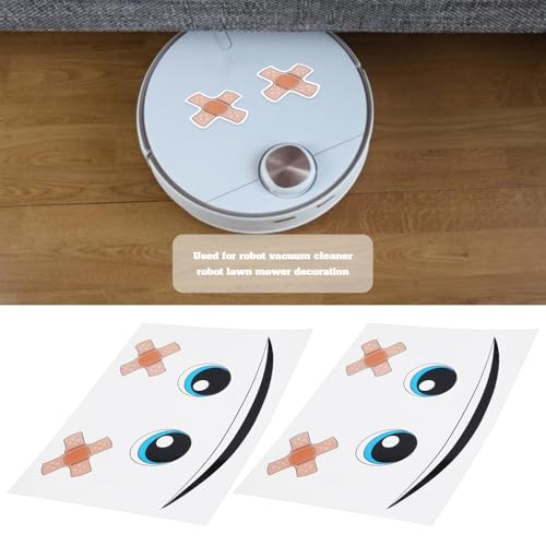 Robot Vacuum Cleaner Decorative Stickers - 4pcs Cute Face Eyes