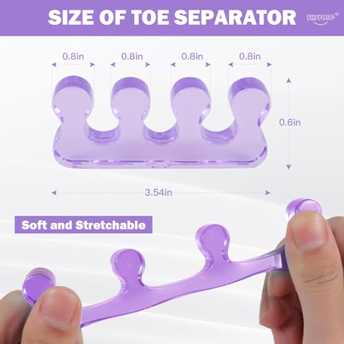 THSTOIC Silicone Toe Separators for Pedicure and Nail Polish - 2 Pairs