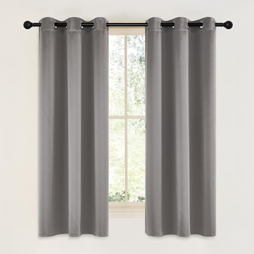 NICETOWN Chrome Gray Room Darkening Curtains 42" x 63" - 2 Panels