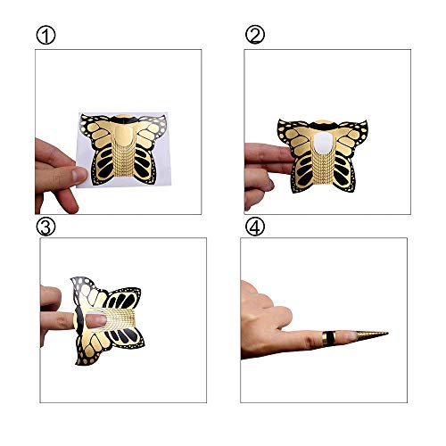 100 Pcs Butterfly Nail Forms for Acrylic UV Gel Extension Square C Curve