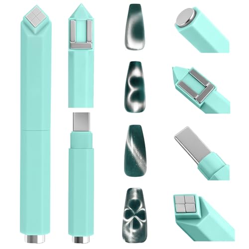 4-in-1 Cat Eye Nail Magnet Pen - Multi-Functional Nail Art Tool (Green)