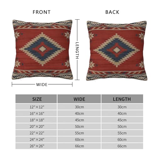 Vintage Southwest Throw Pillow Cover, 16x16 Native American Linen Cushion Case