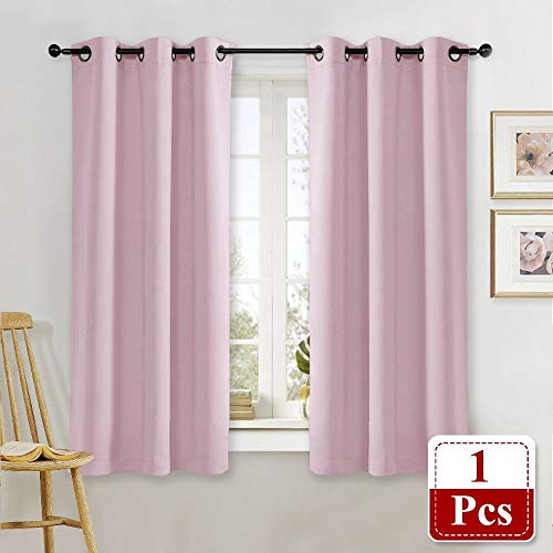 NICETOWN Blackout Curtain, Baby Pink Grommet Window Drape 42 x 63 Inch