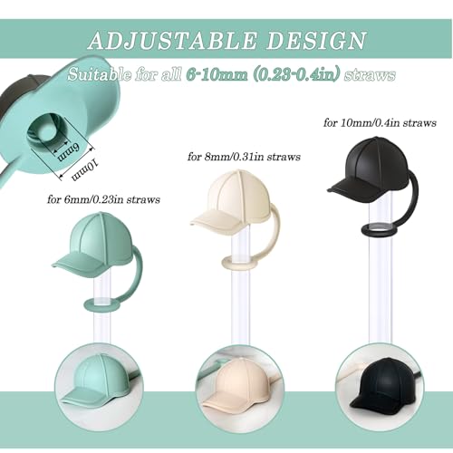 3Pcs Cute Straw Topper for Stanley Cup Straw Cover Cap, 2pcs Silicone Boot for Stanley 30/40oz Tumbler,Plus Cleaning Brush,6Pcs Cup Accessories for Men & Women