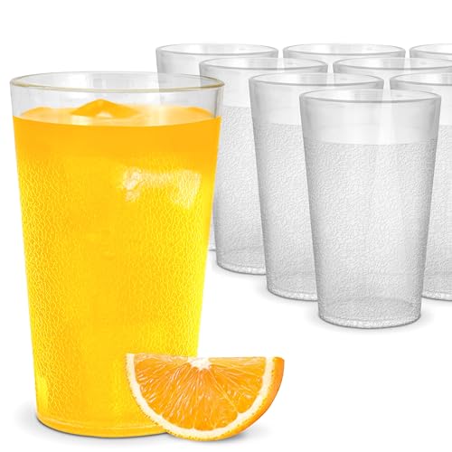 Stock Your Home 5 oz Reusable Plastic Juice Glasses - 12 Pack Pebbled Tumblers