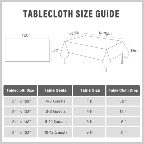 Sky Blue Checkered Tablecloths - 3 Pack 54 x 108 Inch Disposable