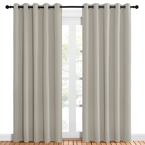 NICETOWN Natural Room Darkening Curtain Panels, 60" x 84" (Pack of 2)