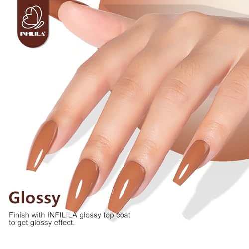 NXJ INFILILA Brown Gel Nail Polish 15ml Chocolate Soak Off UV LED