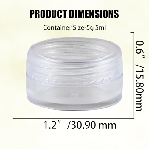 Clear Plastic Cosmetic Jars with Screw Lids 5g Travel Pots 12 Pcs