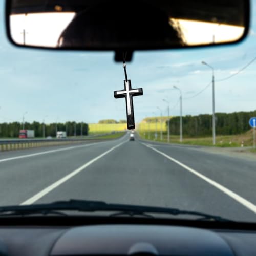 Wooden Cross Rear View Mirror Ornament for Cars - Norkmdi