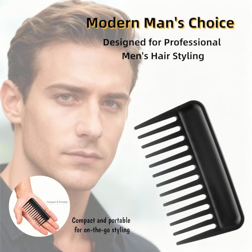 TIKIYOUN 4-Piece Wide Tooth Comb Set Mini Pocket Combs for Curly Hair
