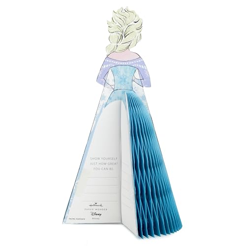 Hallmark Disney Frozen Elsa 3D Pop Up Birthday Card, Blue Honeycomb Design