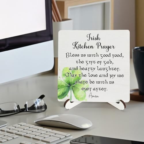 Irish Blessing Wooden Decor Sign, 5x5 Inch Kitchen Table Plaque