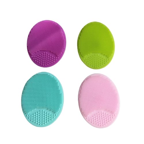 Silicone Facial Cleansing Brush 4 Pack - Exfoliating Face Scrubber for Blackhead Removal and Pore Cleansing