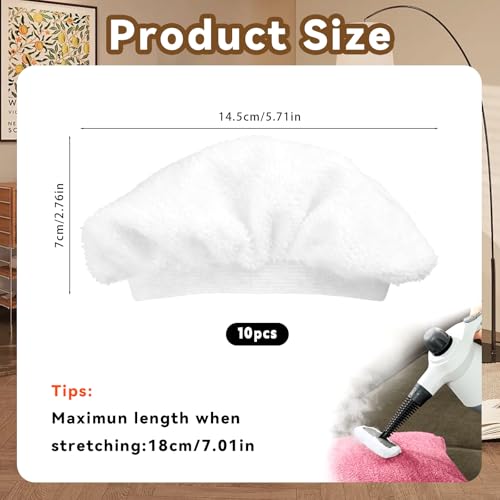 PineHaven 10-Pack Reusable Microfiber Cloths for Handheld Steam Cleaners