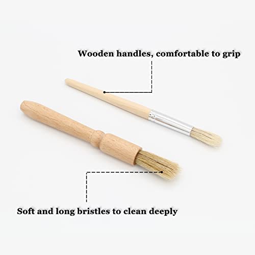 Coffee Cleaning Brush Set - 5 Pack Wood & Nylon Brushes