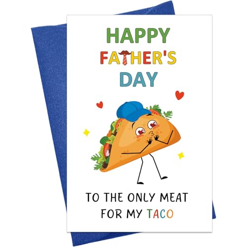 Funny Taco Father's Day Card for Husband and Dad with Envelope