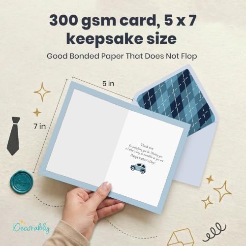 Glittery 5x7 Father's Day Card with Tie Cutout & Stickers