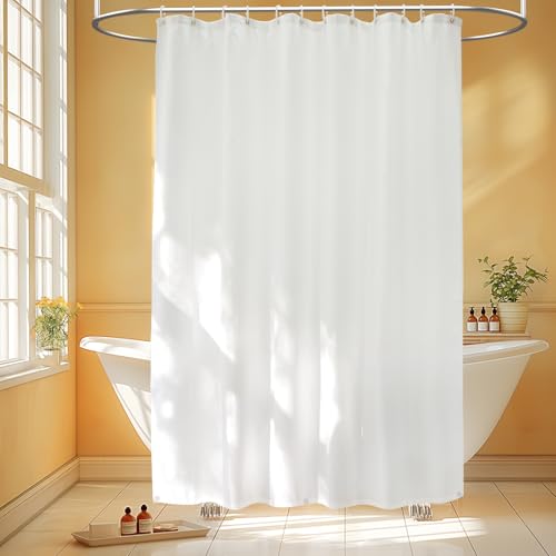 Seenus Waterproof Fabric Shower Curtain Liner, 72x72 Inch White Cloth