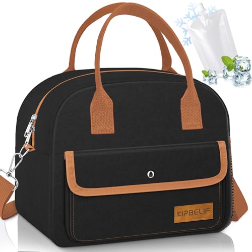 KIPBELIF Insulated Lunch Bag for Women - Large Leakproof Lunch Box with Cooling Pack
