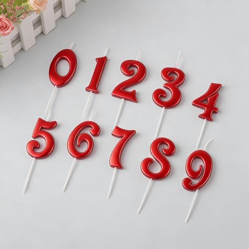Red Number 3 Candle Topper - 2.76 Inch for Birthdays & Celebrations
