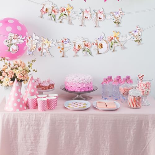 Wildflower Happy Birthday Banner Floral Spring Party Garland Decoration